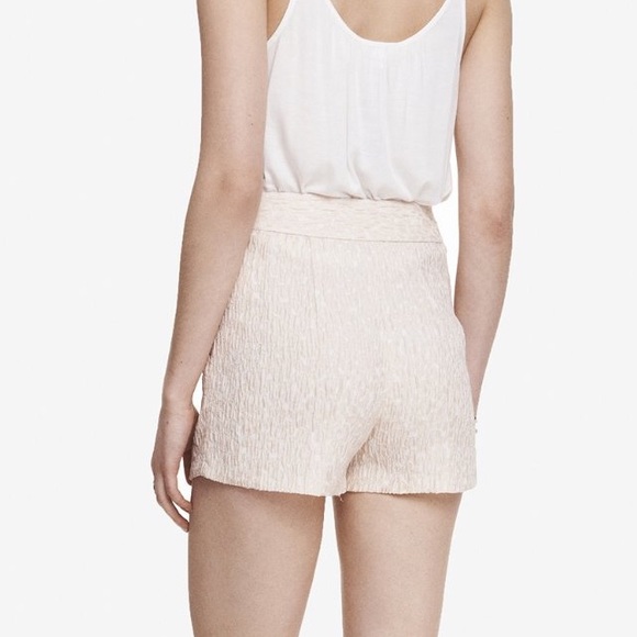 Express Pants - Express Pink Shorts Jacquard Lace Print